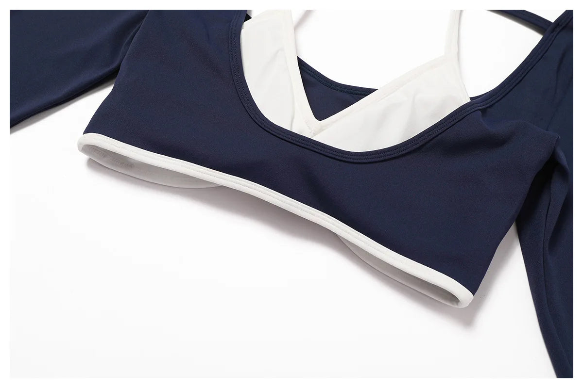 Long Sleeve Hollow-Back Yoga Top – Dry Fit Elastic Fitness Shirt