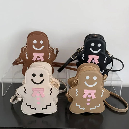 Gingerbread Man Cartoon Shoulder Bag – Fun Multi-Color Design