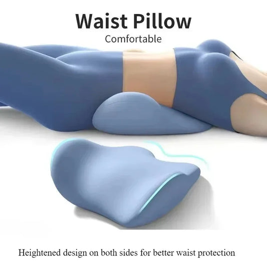 Ergonomic Lumbar Support Sleep Pillow – Memory Foam Waist Cushion for Back Pain Relief