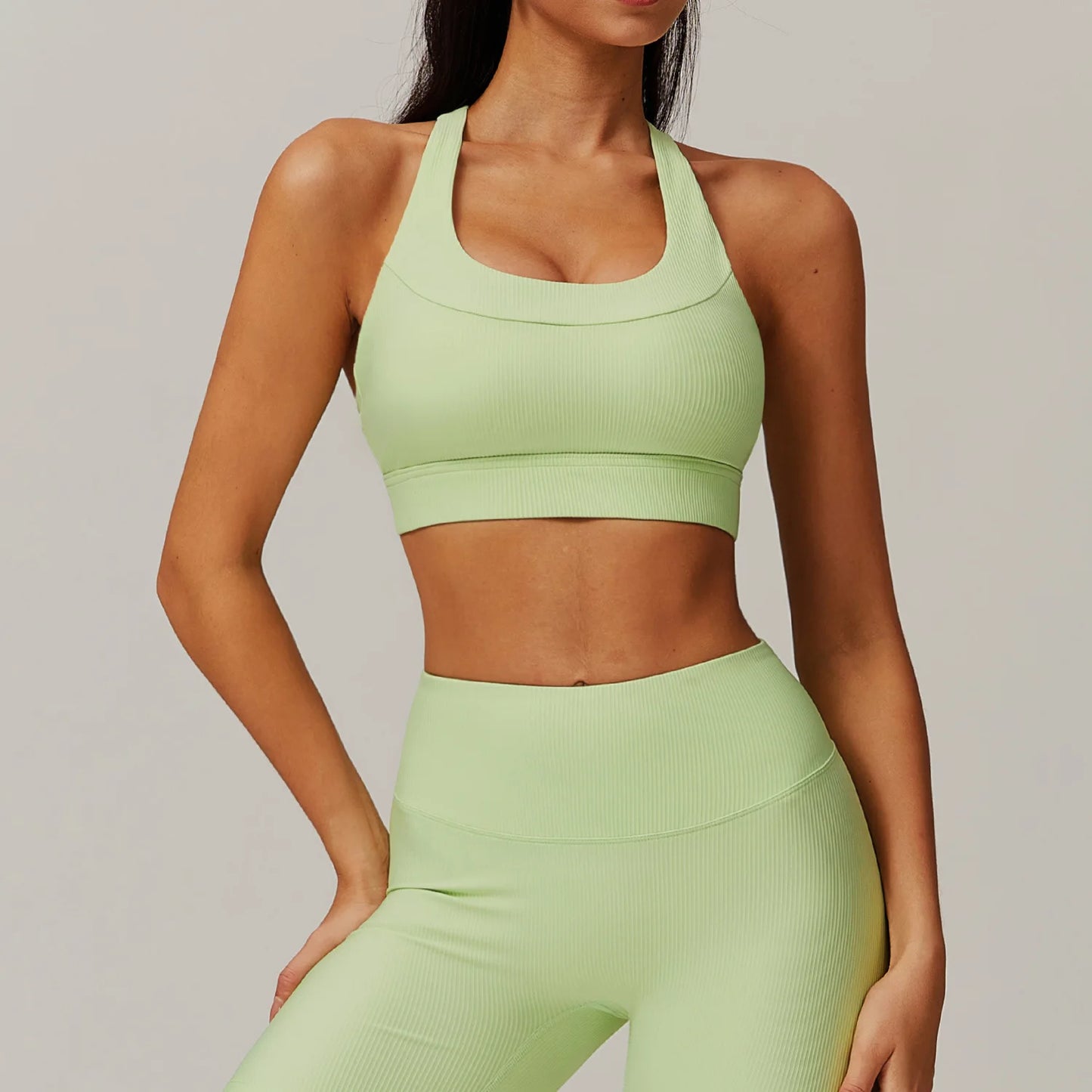 Ribbed Women's Fitness Bra – High Support Yoga & Gym Vest (Multiple Colors)