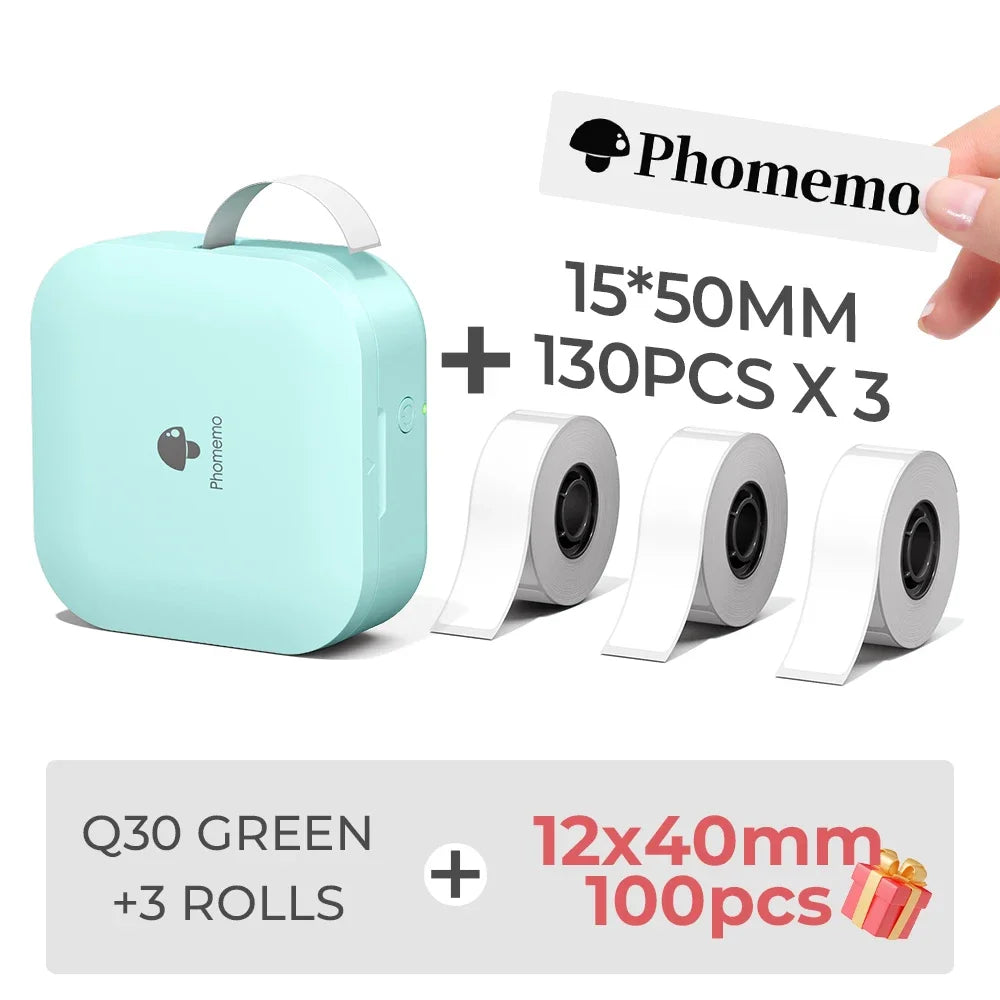 Phomemo Q30 Mini Portable Label Printer – Wireless Inkless Thermal Printing