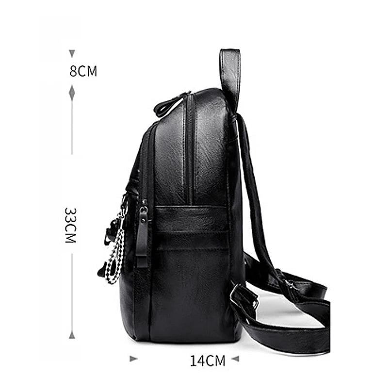 Women's Large Leather Backpack – Elegant and Spacious for Travel, School, and Daily Use