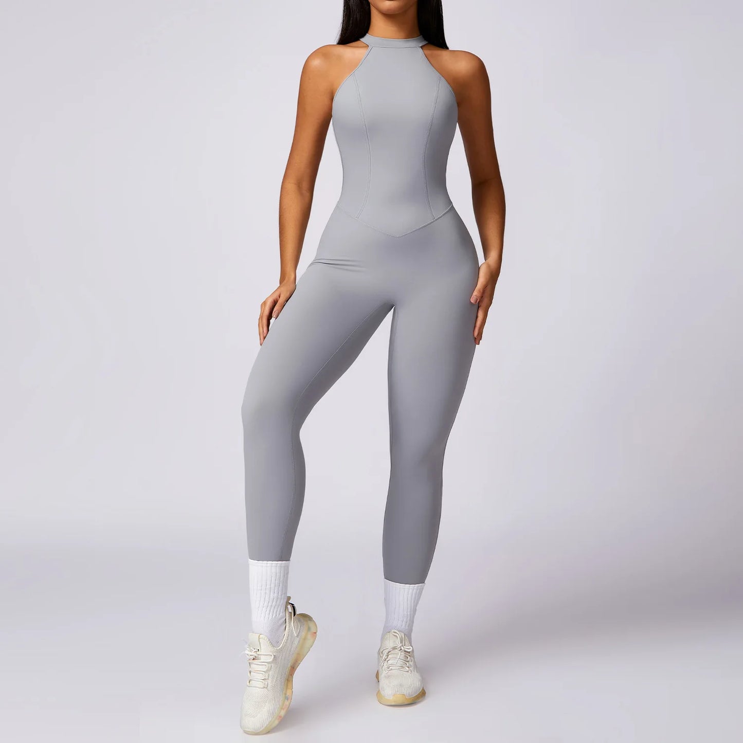 Women’s Scrunch Butt Gym Jumpsuit – High Stretch Yoga Romper for Training & Workout