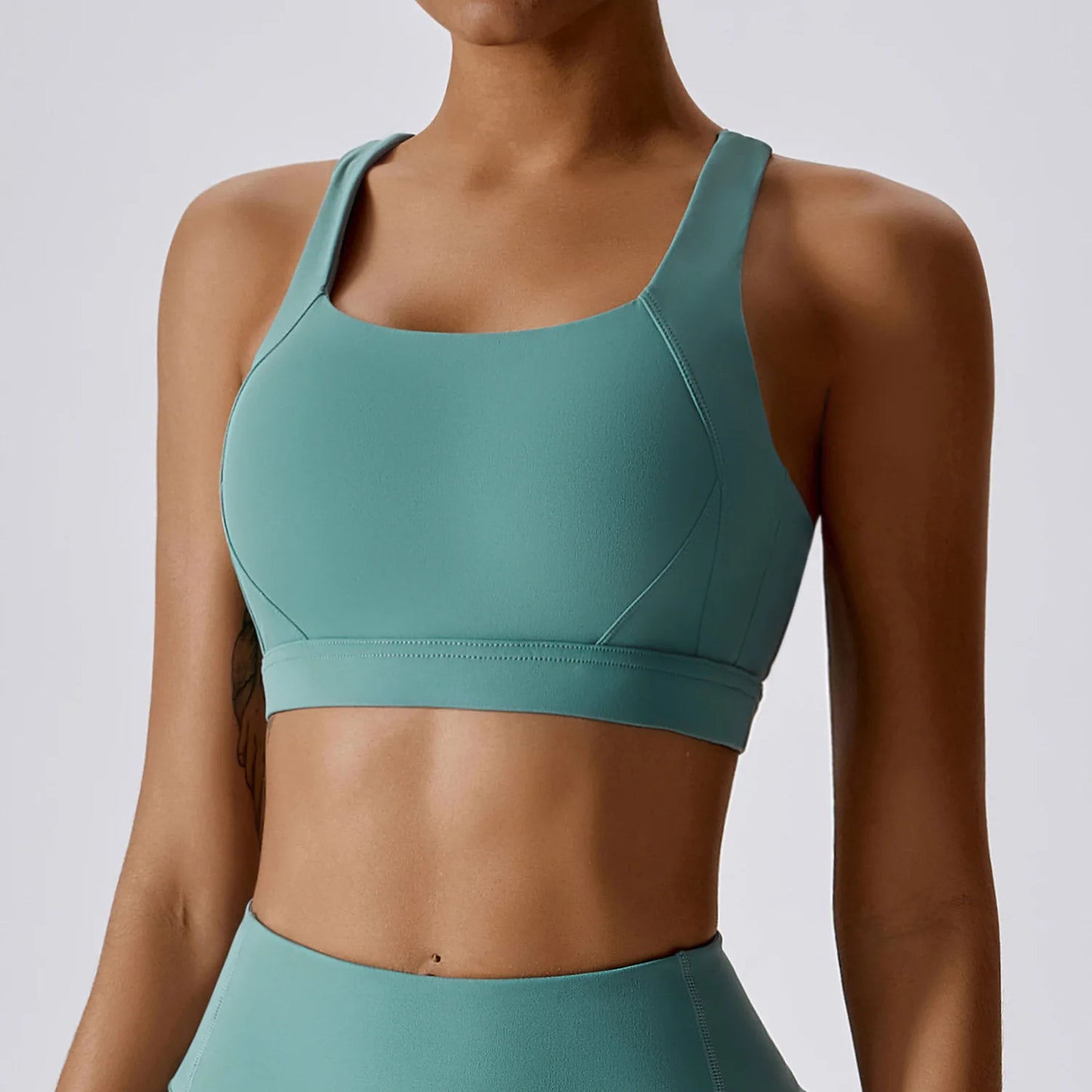 Cross Back Sports Bra – High Support Shockproof Yoga & Gym Crop Top (Multi Colors)