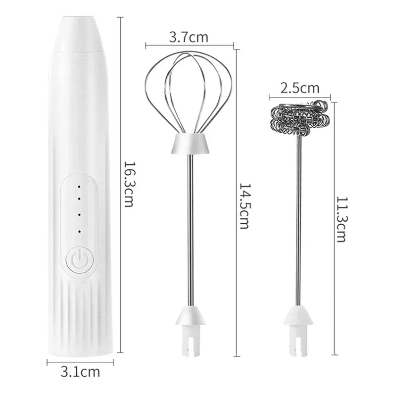 Electric Handheld Milk Frother & Whisk – USB Rechargeable