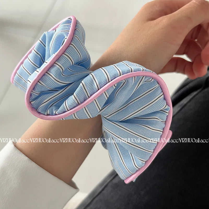 Large Korean Style Scrunchie – Candy Color Hair Tie for Bun or Ponytail