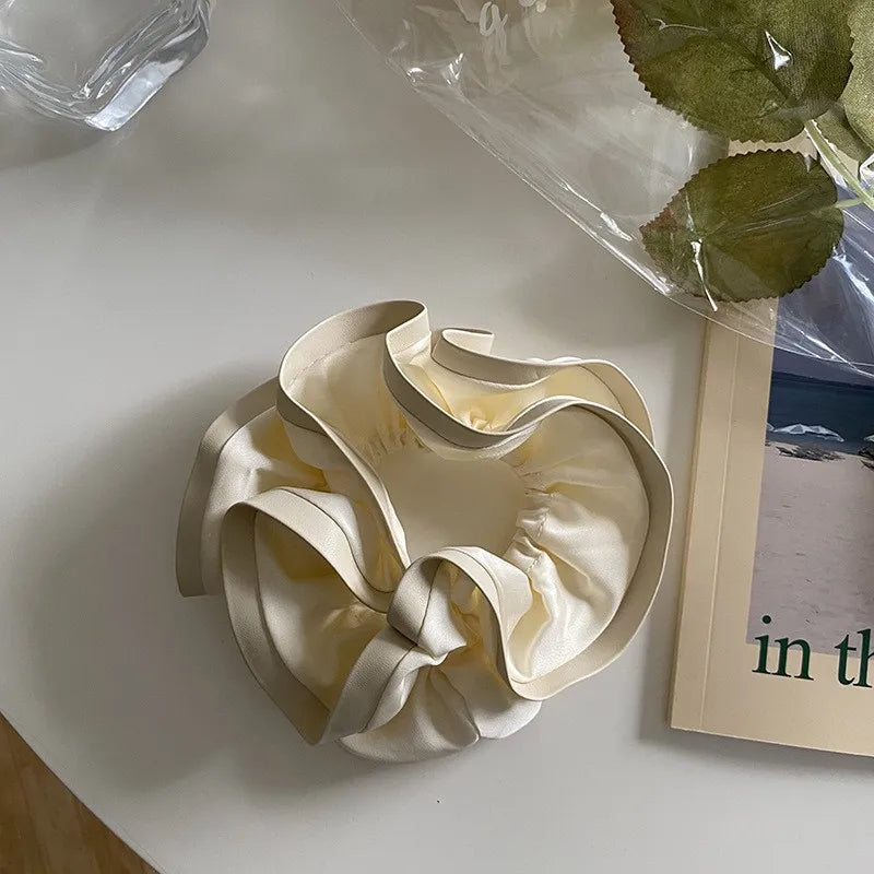 Korean Style Double Satin Silk Scrunchie – High-End Hair Accessory for Women