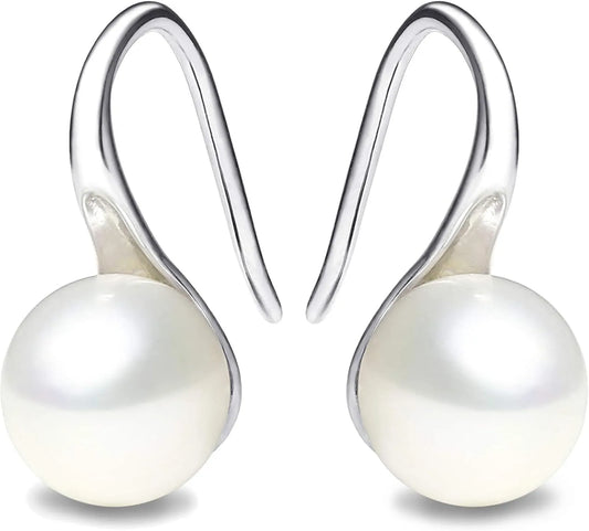 Classic Pearl Drop Earrings – Gold or Silver Plated