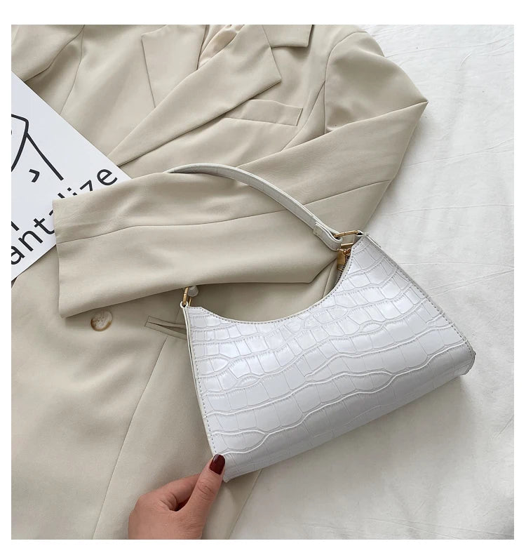 Classic Shoulder Bag for Women – Sleek Shiny PU Leather Tote