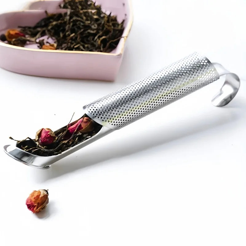 Stainless Steel Tea Infuser Pipe – Curved Handle Filter