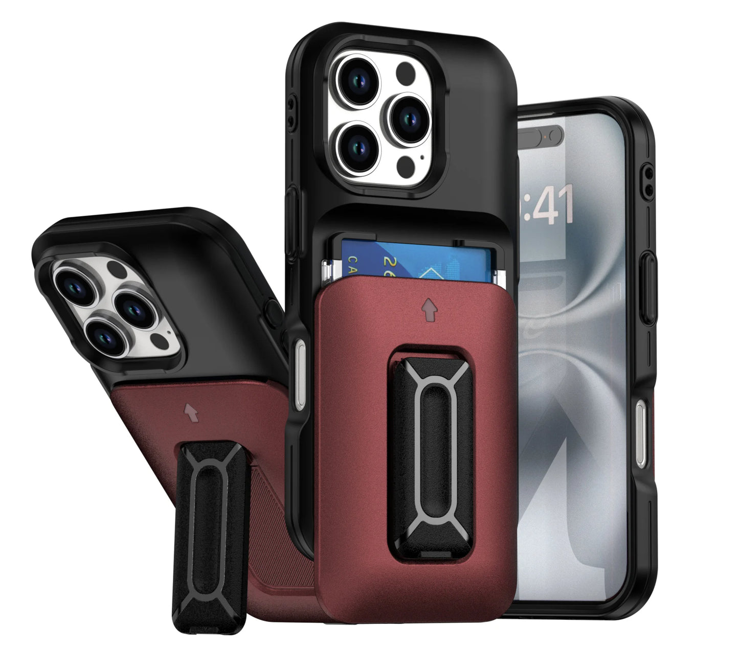 New Korean Sliding Card Holder Kickstand Protective Phone Case for iPhone 11 to iPhone 16 Pro Max – Stylish Multi-Functional Cover