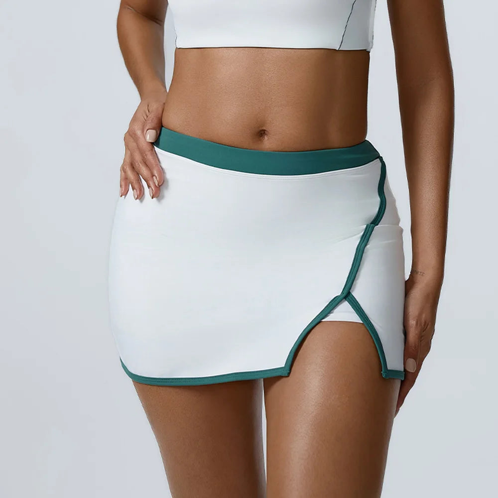 High-Waist Sports Tennis Skirt with Inner Shorts – Multi Colors