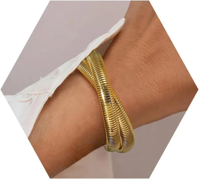 Chunky Gold Bangle Bracelet Set – Multiple Styles