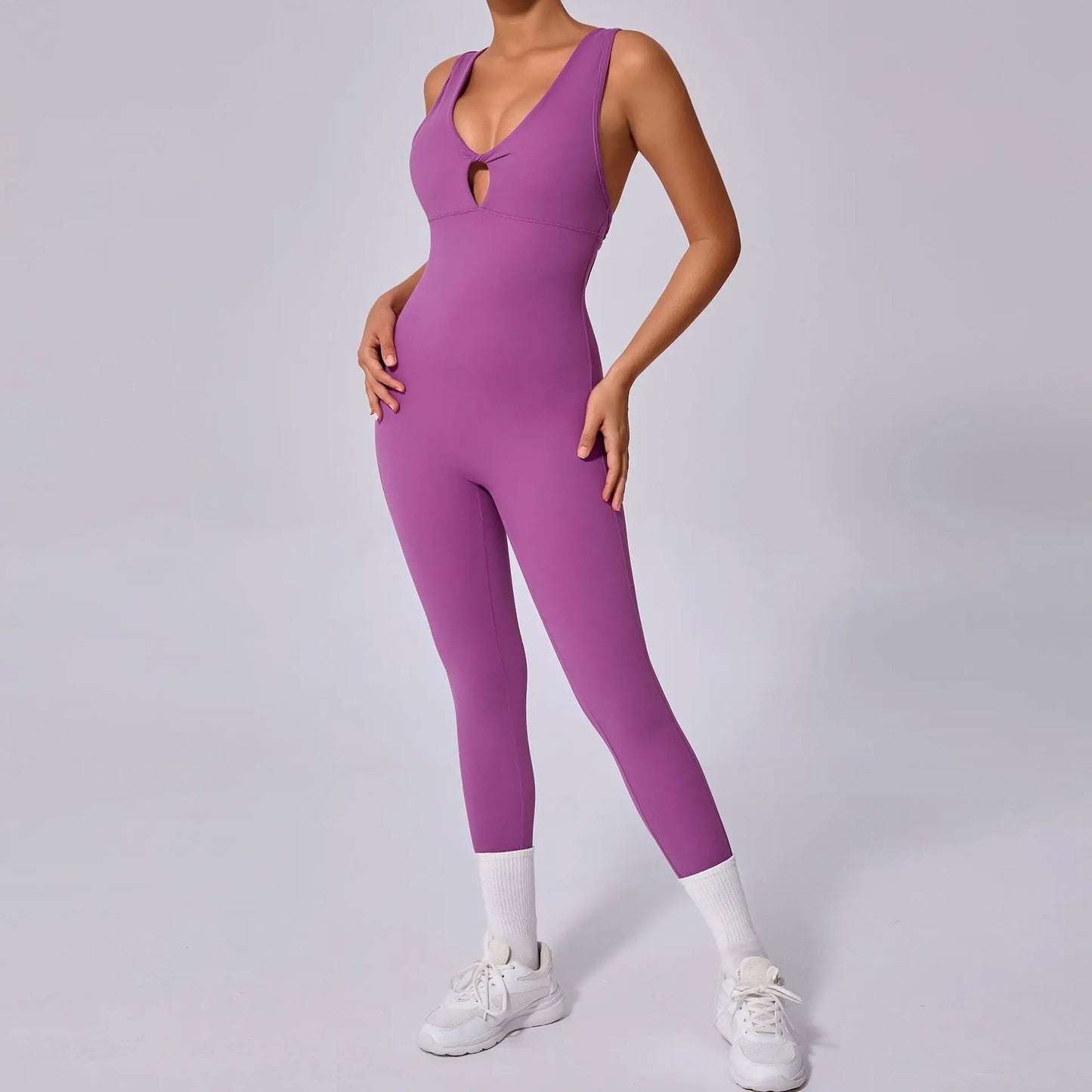 Backless Women's Workout Jumpsuit –  One-Piece Sportswear