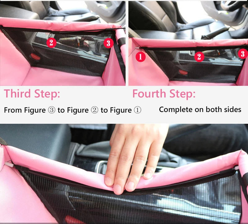 Folding Pet Car Seat – Safe & Comfy Travel for Pets