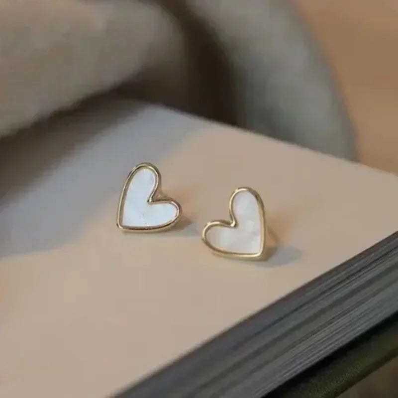 Minimalist Heart Stud Earrings – Multi Colors