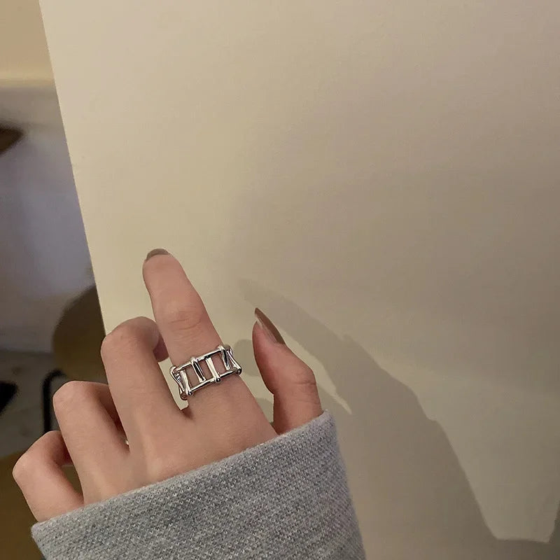 Trendy Silver- Cuff Rings