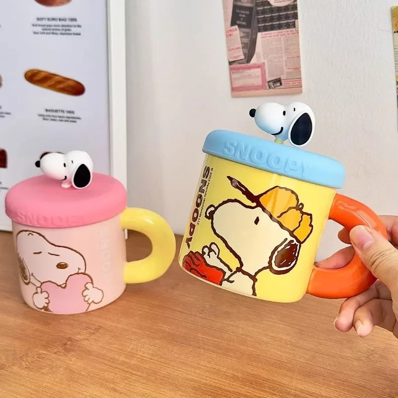 Snoopy Ceramic Milk Cup with Lid