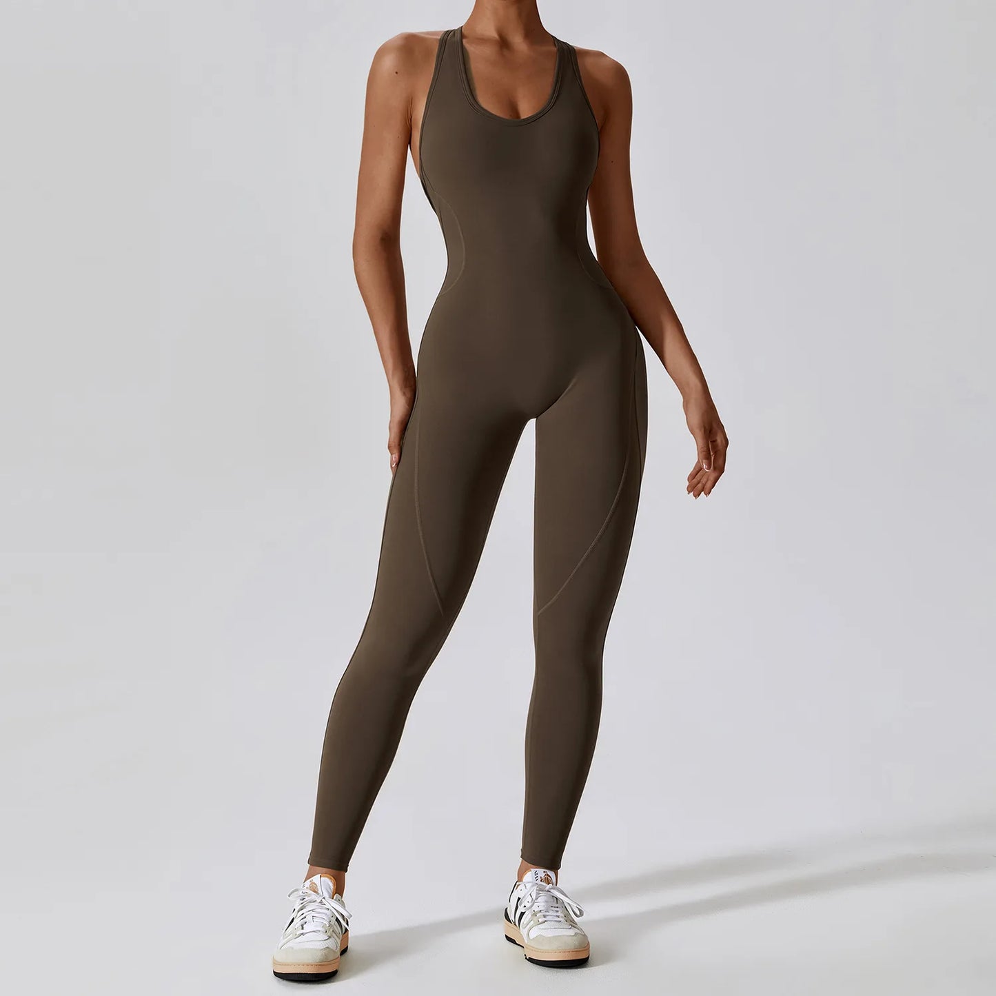 Women’s Open Back Gym Jumpsuit – Short & Long Styles Available (Multiple Colors)