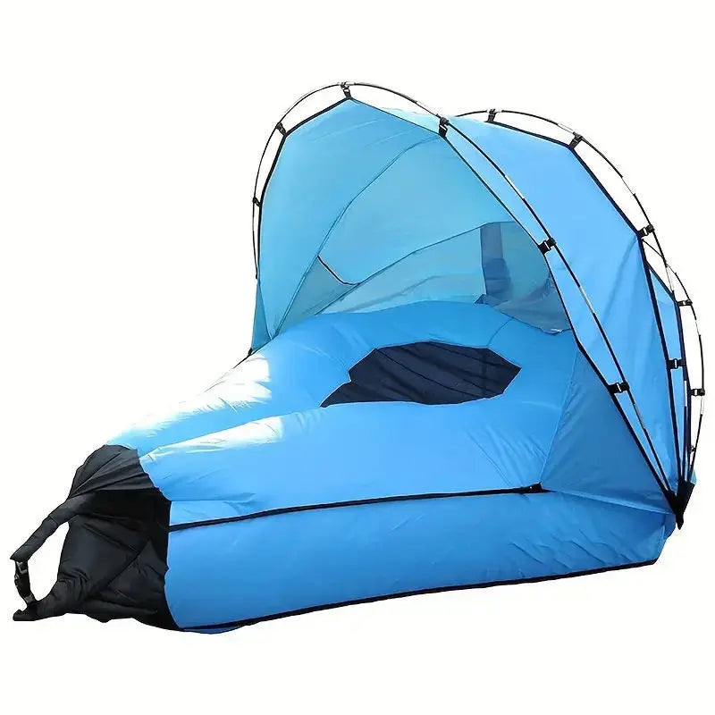 Portable Inflatable Camping Sofa with Sunshade – Outdoor Air Lounger Bed