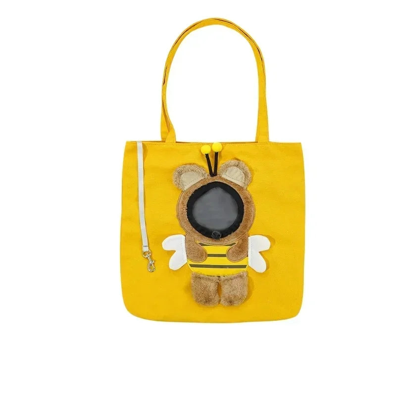 Cute Pet Shoulder Bag – Cartoon-Inspired Carrier for Small Cats & Dogs