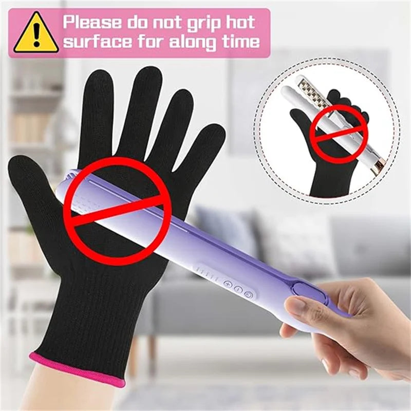 Heat Resistant Gloves for Hair Styling – 2pcs Set