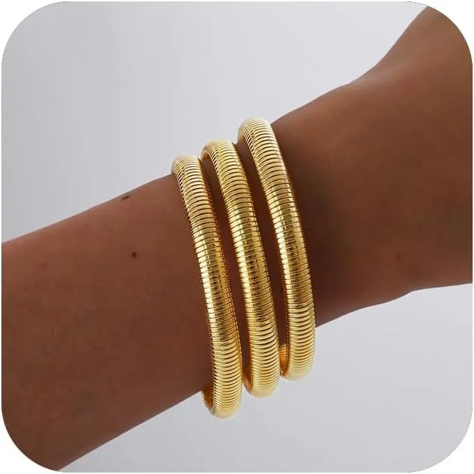 Chunky Gold Bangle Bracelet Set – Multiple Styles
