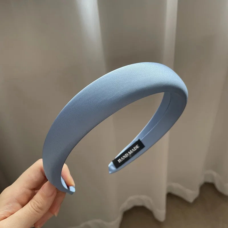 Thick Sponge Satin Headband – Fashionable Soft Padded Hair Hoop for Women