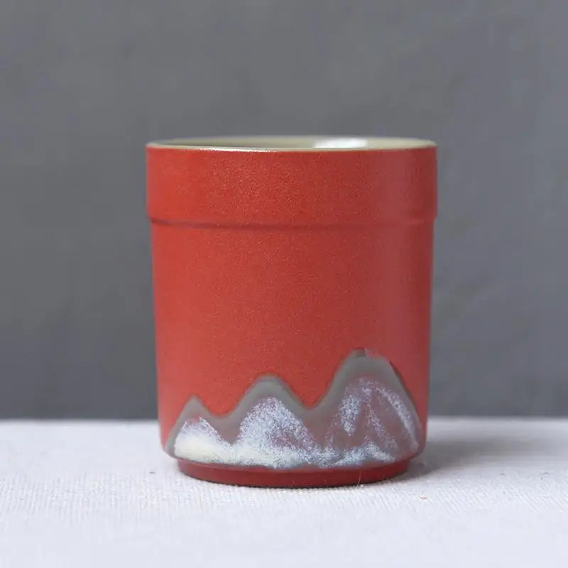 كوب سيراميك بنمط حجري على الطراز الياباني