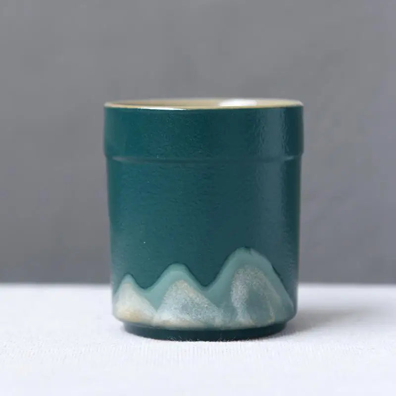 كوب سيراميك بنمط حجري على الطراز الياباني