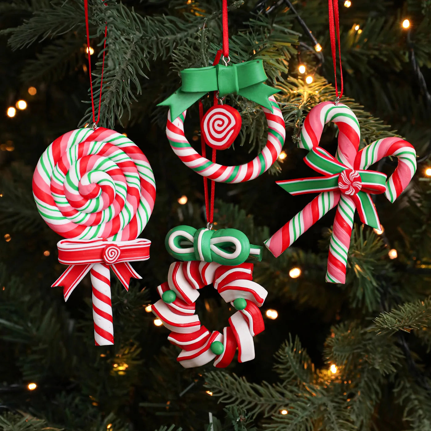 Christmas Candy Cane Ornament – Glitter Hanging Holiday Decoration