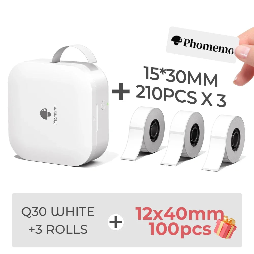 Phomemo Q30 Mini Portable Label Printer – Wireless Inkless Thermal Printing