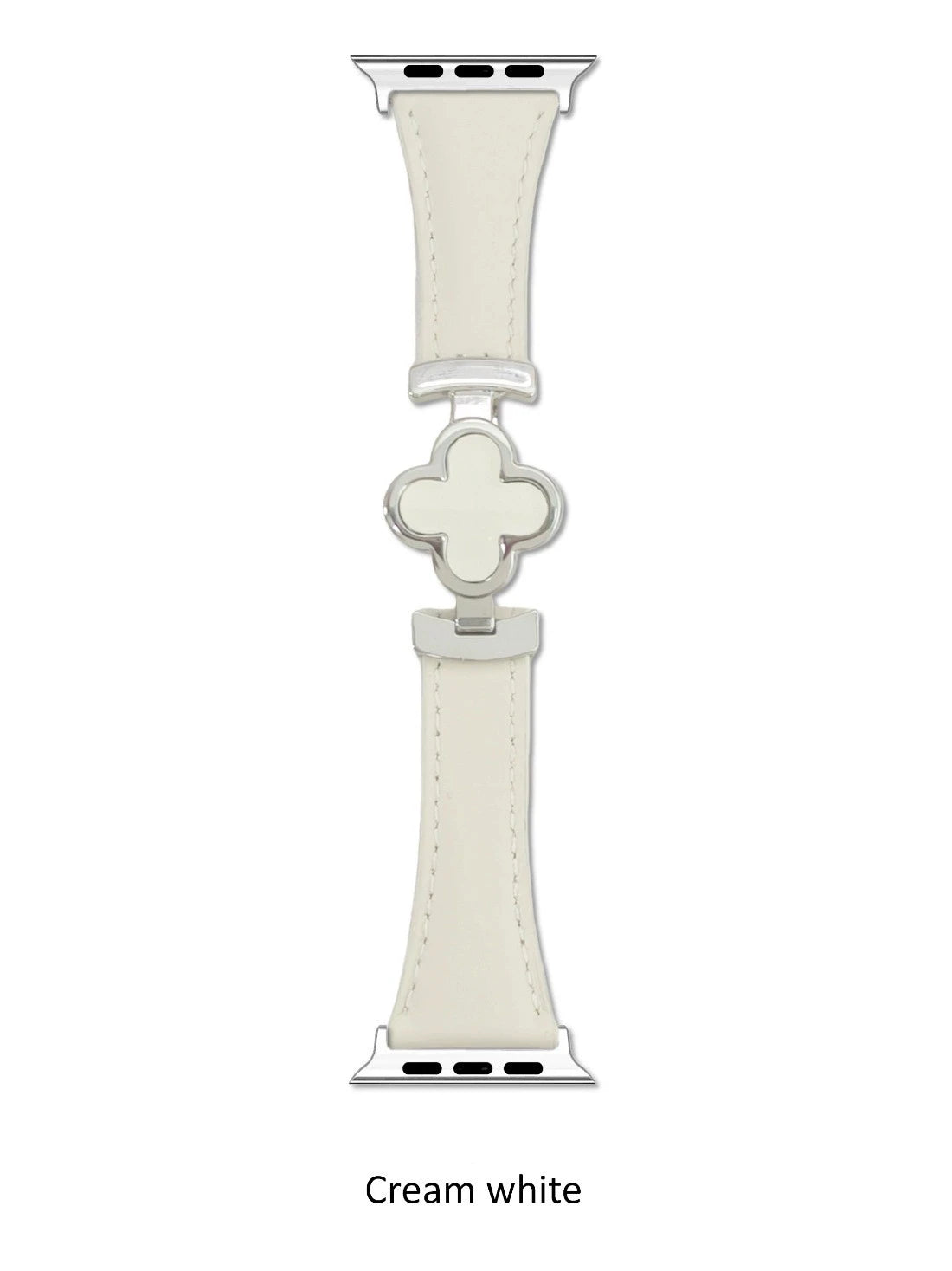 Premium Leather Apple Watch Strap with Magnetic Clover Design