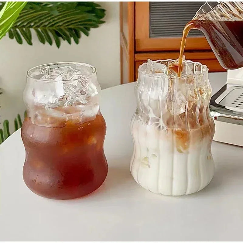 Modern Ribbed Glass Cup – Various Designs