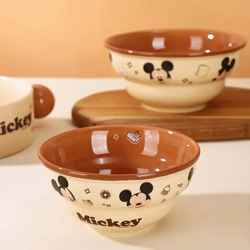 Disney Mickey Minnie Donald Daisy Ceramic Tableware Bowls & Plates Set