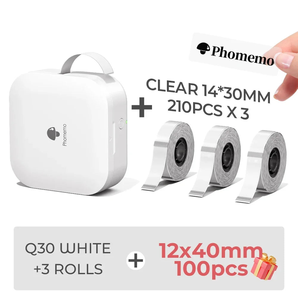 Phomemo Q30 Mini Portable Label Printer – Wireless Inkless Thermal Printing