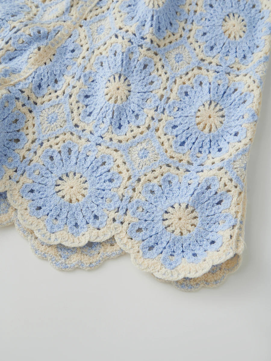 Crochet Flower Two-Piece Set