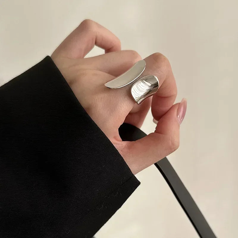Trendy Silver- Cuff Rings