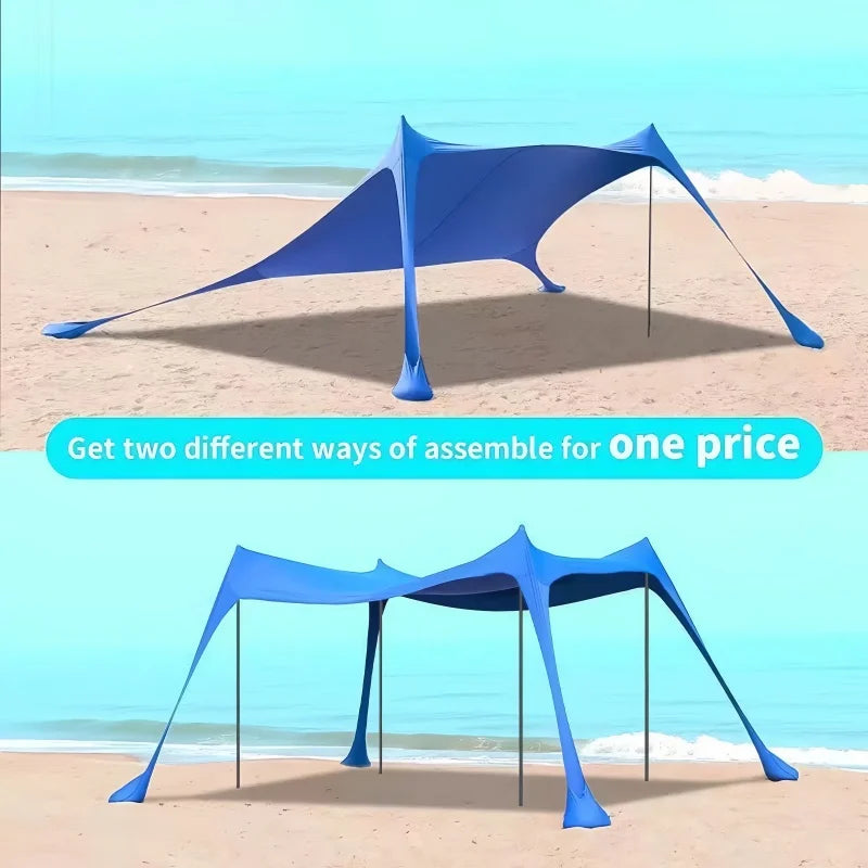 Portable Beach Tent – UV Protection Sunshade for 3-4 People