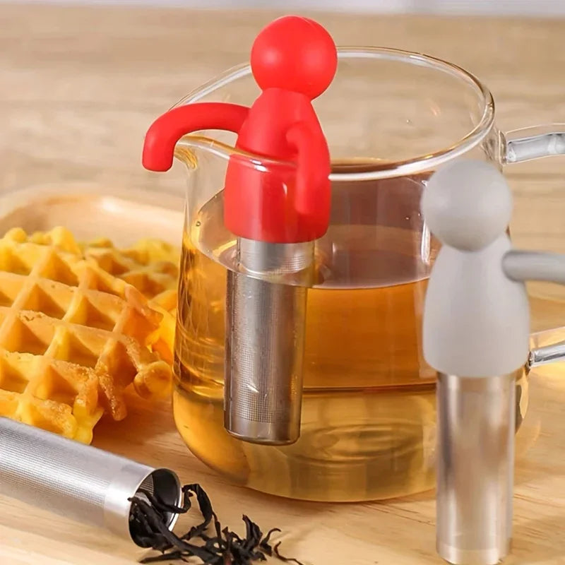 Funny Human-Shaped Tea Infuser – Silicone & Stainless Steel