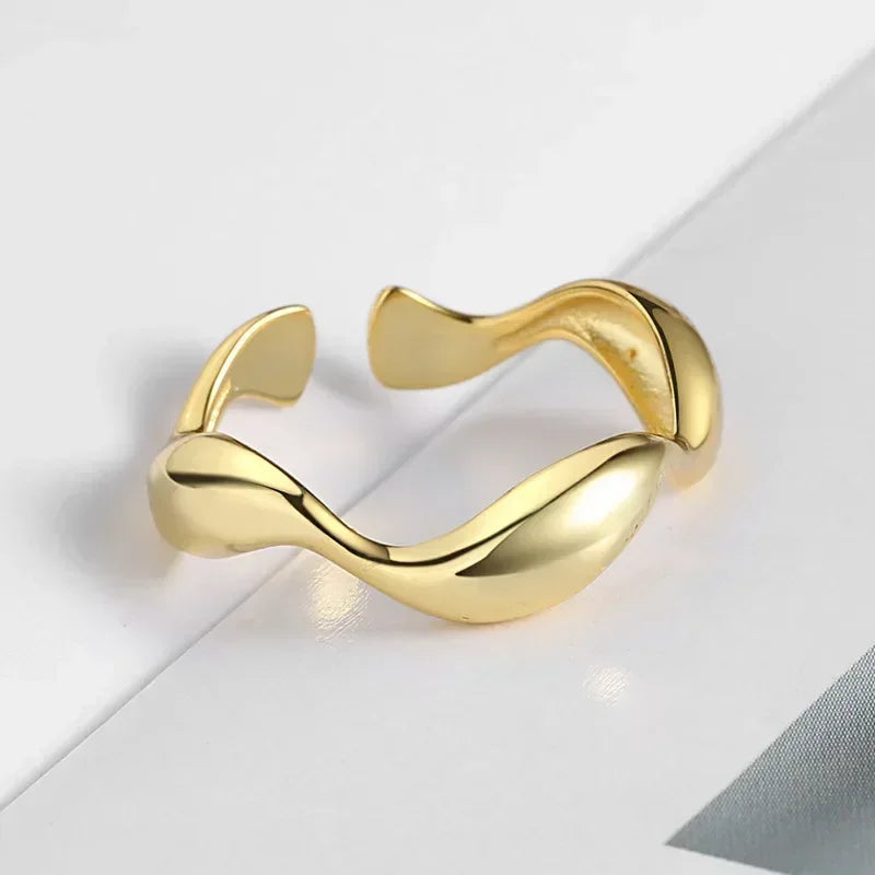 Adjustable Minimalist Wave Rings – Multiple Designs