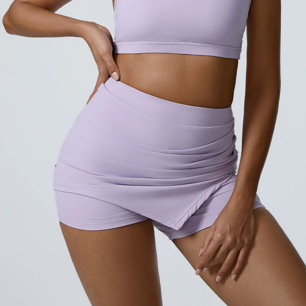 High-Waist Push-Up Sports Skirt Shorts – Multi Colors