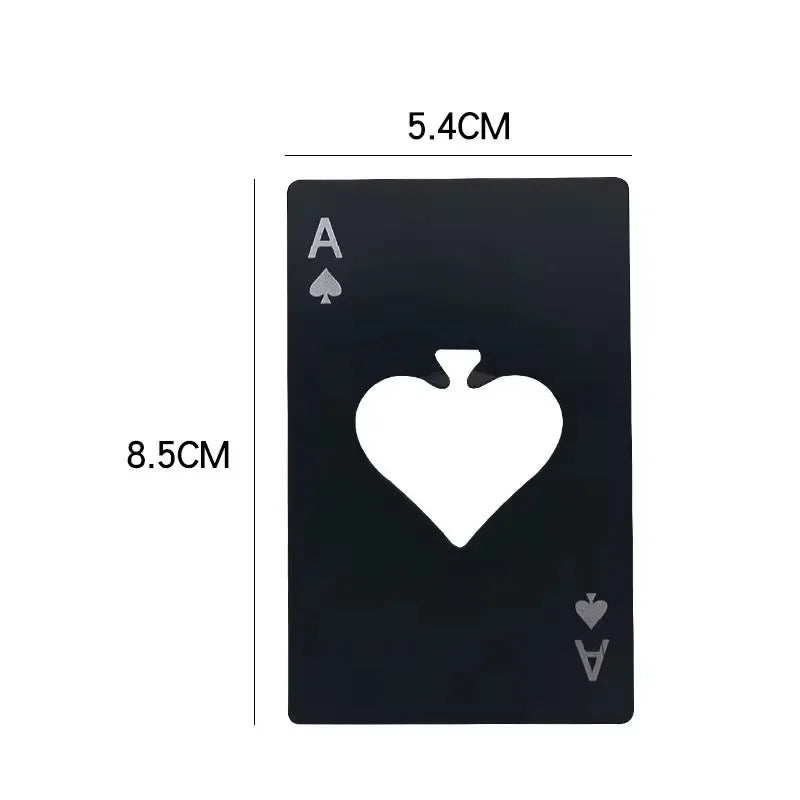 Stainless Steel Poker Card Bottle Opener – Spade Ace Design