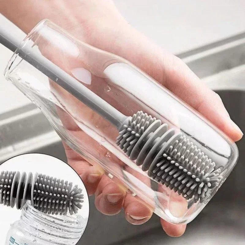 Silicone Bottle Cleaning Brush with Long Handle