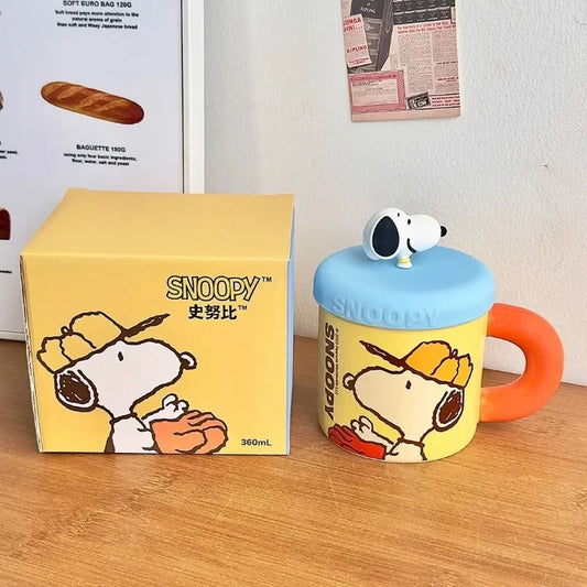 Snoopy Ceramic Milk Cup with Lid