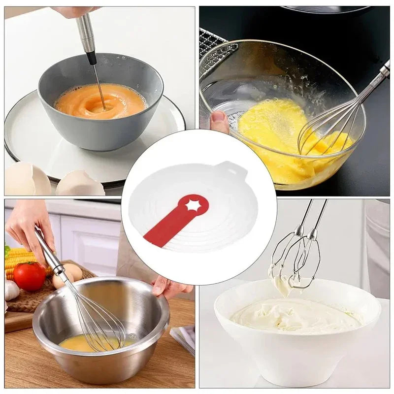 Anti-Splash Silicone Mixing Bowl Cover with Mixer Slot