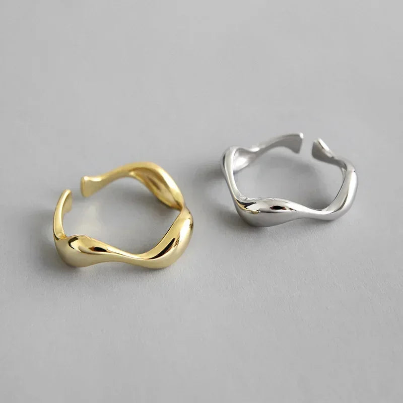 Adjustable Minimalist Wave Rings – Multiple Designs