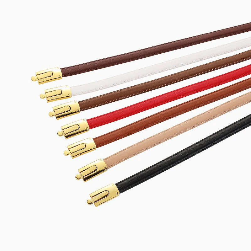Elegant Thin Leather Adjustable Belt