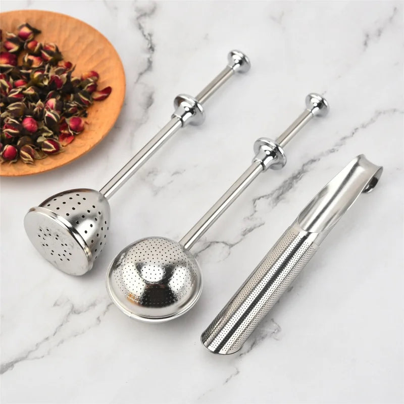 Stainless Steel Tea Infuser Pipe – Curved Handle Filter