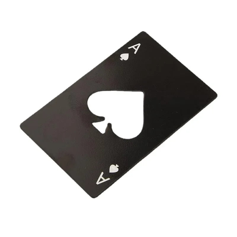 Stainless Steel Poker Card Bottle Opener – Spade Ace Design